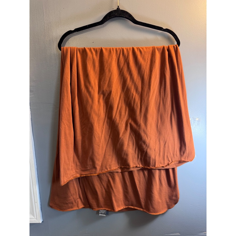 Copper Pearl Rust Orange Knit Baby Swaddle Blanket Large Square Stretch